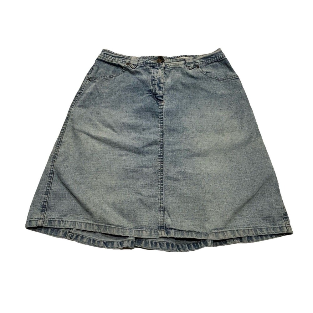 vintage light wash denim A-line knee-length AMI Y2K skirt